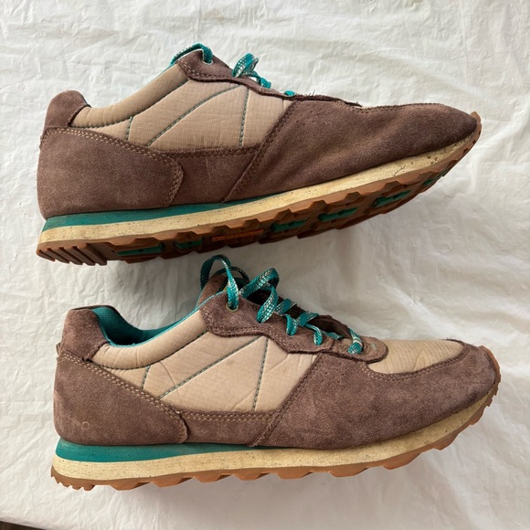 NWOT L. L. Bean Katahdin trail suede mesh Shoes - Beige brown turquoise SZ 11 M - Picture 3 of 13